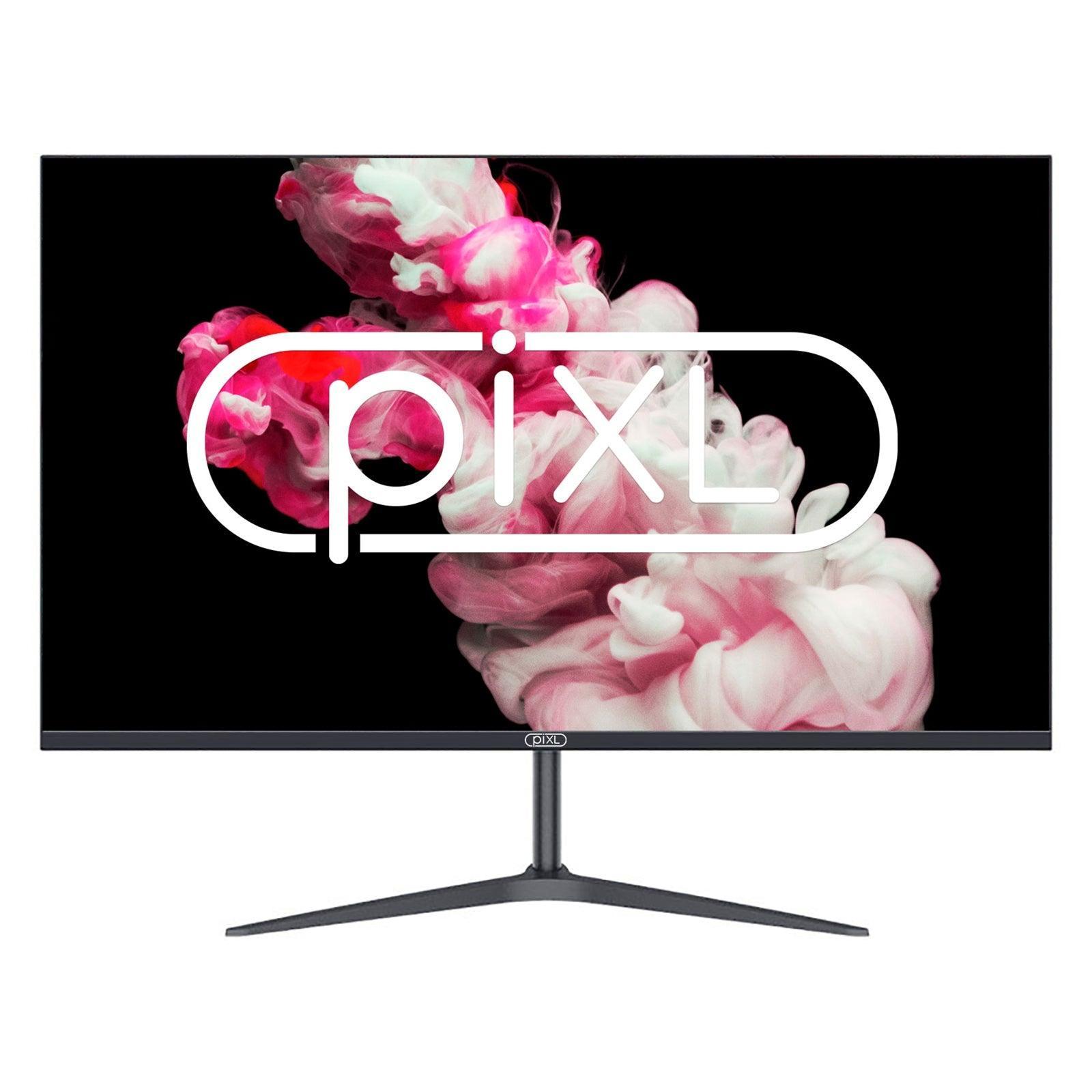 piXL CM27F8 27 Inch Frameless Monitor, Widescreen IPS LCD Panel, True -to-Life Colours, Full HD 1920x1080, 5ms Response Time, 60Hz Refresh, HDMI, Display Port, Black Finish-PCR Business Solutions Ltd